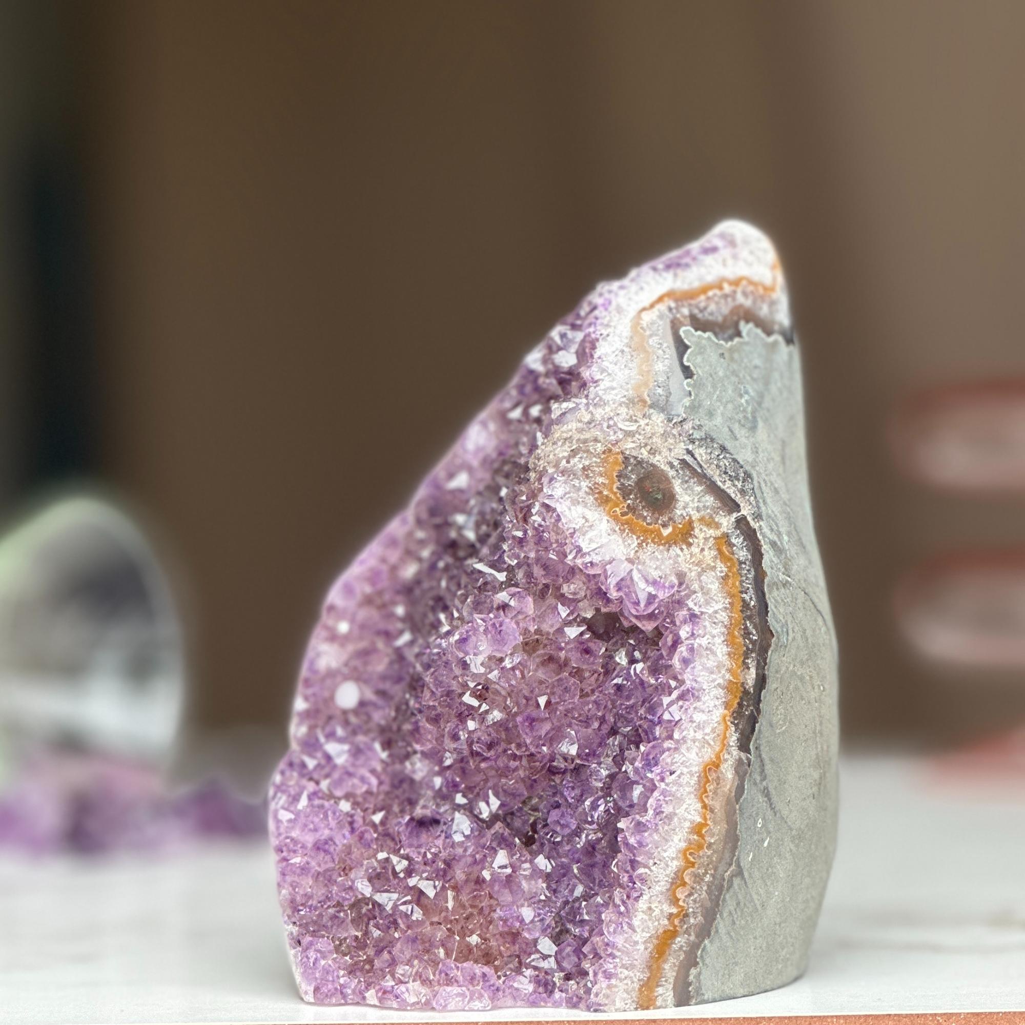 High quality druzy agate/amethyst offers crystal flame