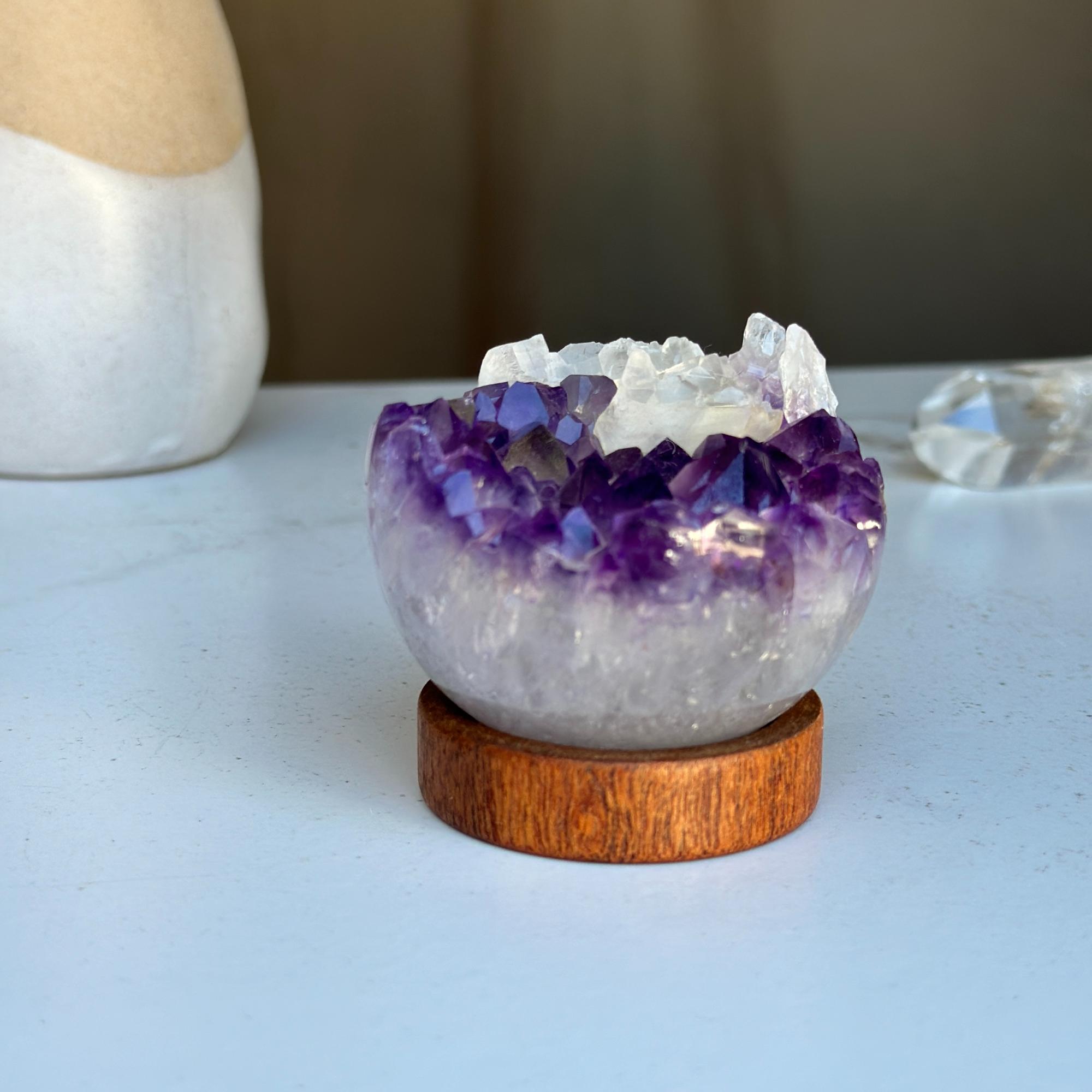Stunning Amethyst Geode Specimen, Crystal Open Ball, Agate sphere, perfect for collectors