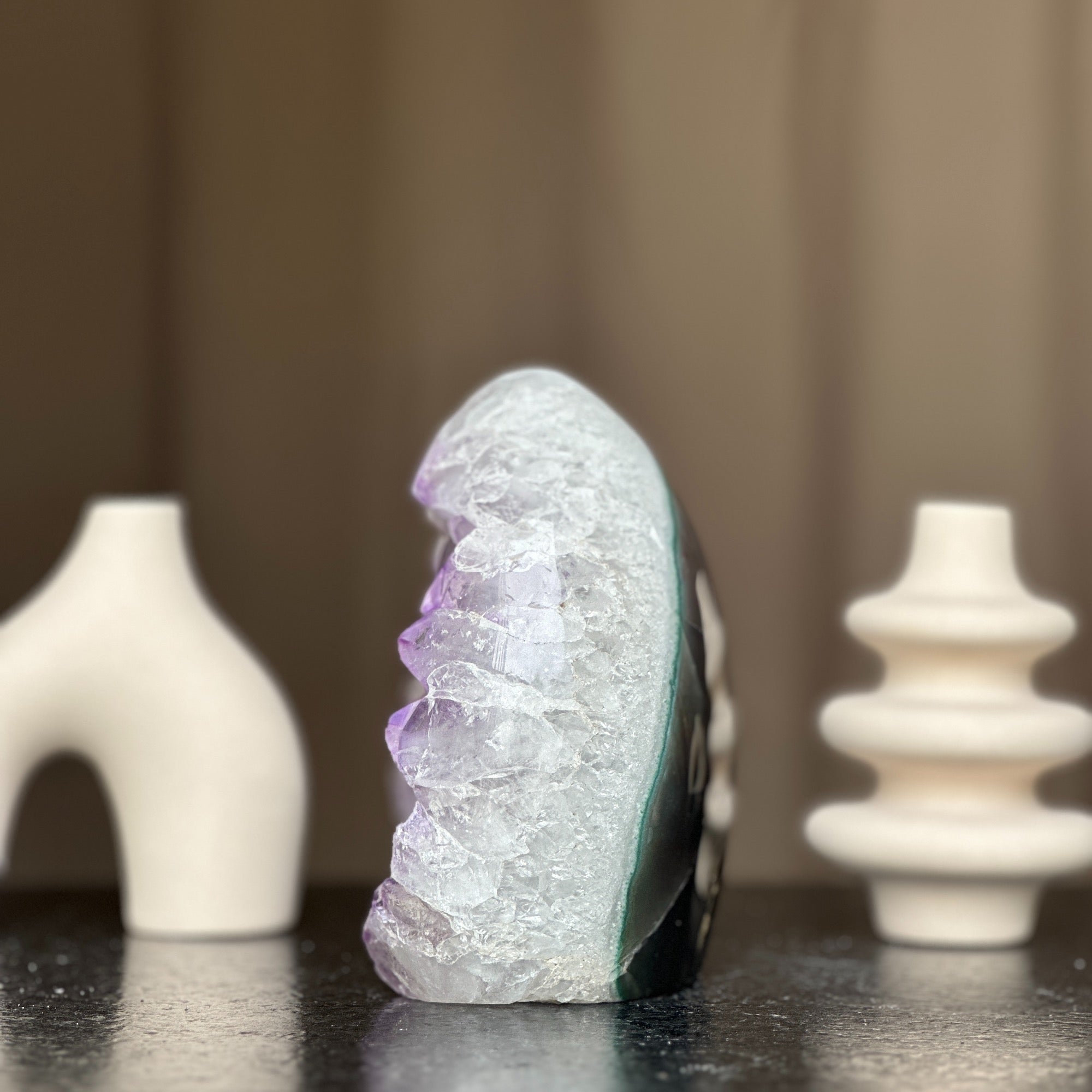 White Quartz Crystal Egg, Unique Amethyst Geode, Statement piece for collectors, Large Cave with  Agate formations