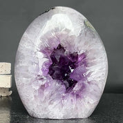High Quality Amethyst Geode, Statement piece for collectors, Large Cave Egg shaped, polished stone, Stunning decor AAA Crystal