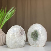 Stunning Amethyst Geode Cave SET (8 Lb), High Quality Amethyst Crystal Egg shaped for Home Decor