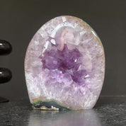 Deep Purple Amethyst from Uruguay, Extra quality geode cave for display