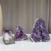 Amethyst geodes on sale, Druzes Crystals with Cut Base, 3 pieces 3 Lbs
