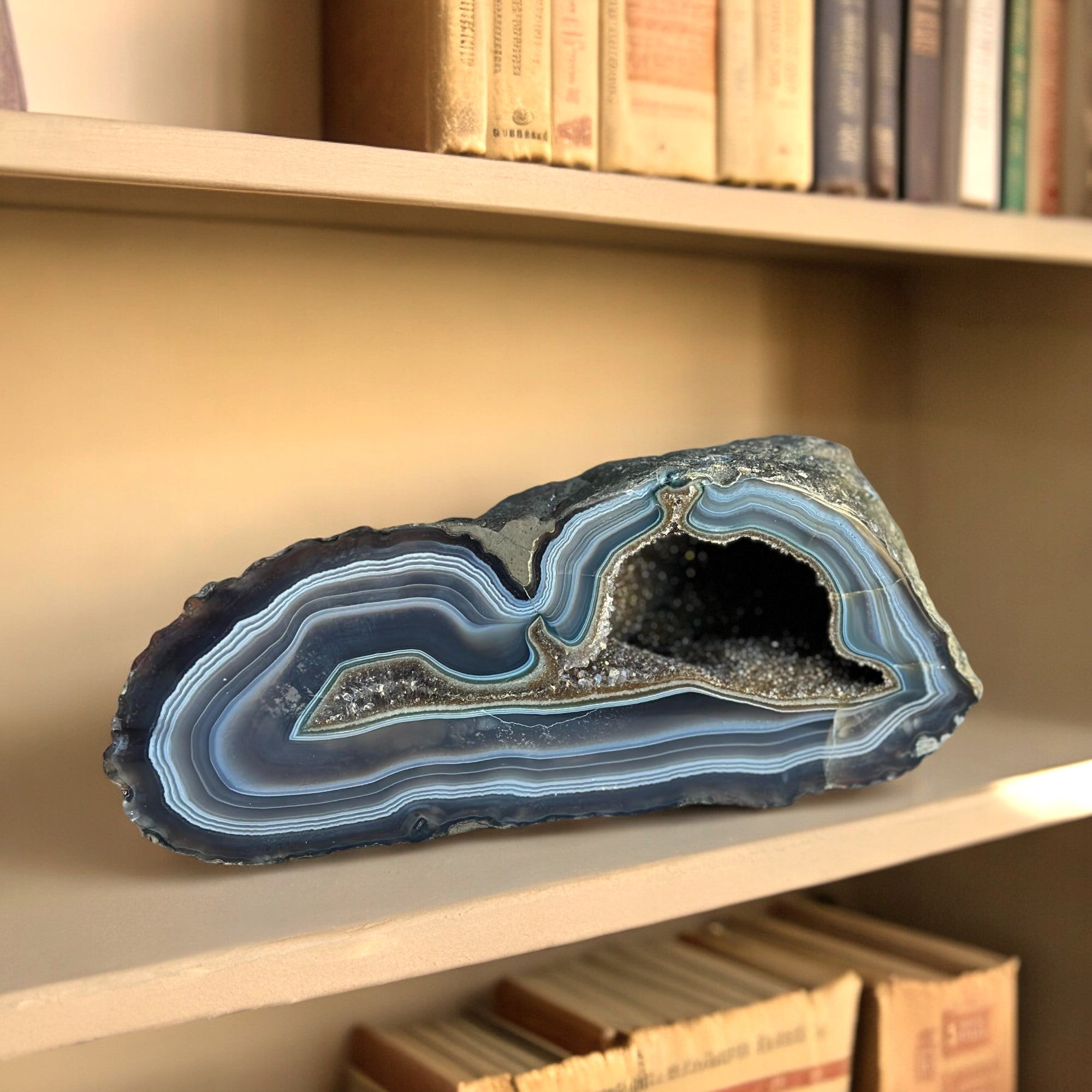 gray agate cave geode 