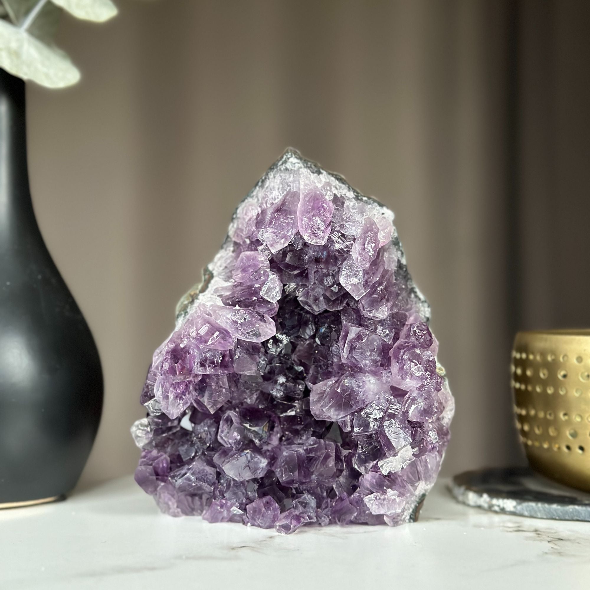 Amethyst geode cave with agate formations