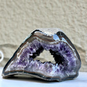 Superb Crystal Geode, Large Cave, Amethyst Crystal for collectors, 8 in Tall Full polished stone, Stunning decor AAA Crystal