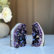 Amethyst point set of 2, amethysts for meditation altar, anxiety crystals