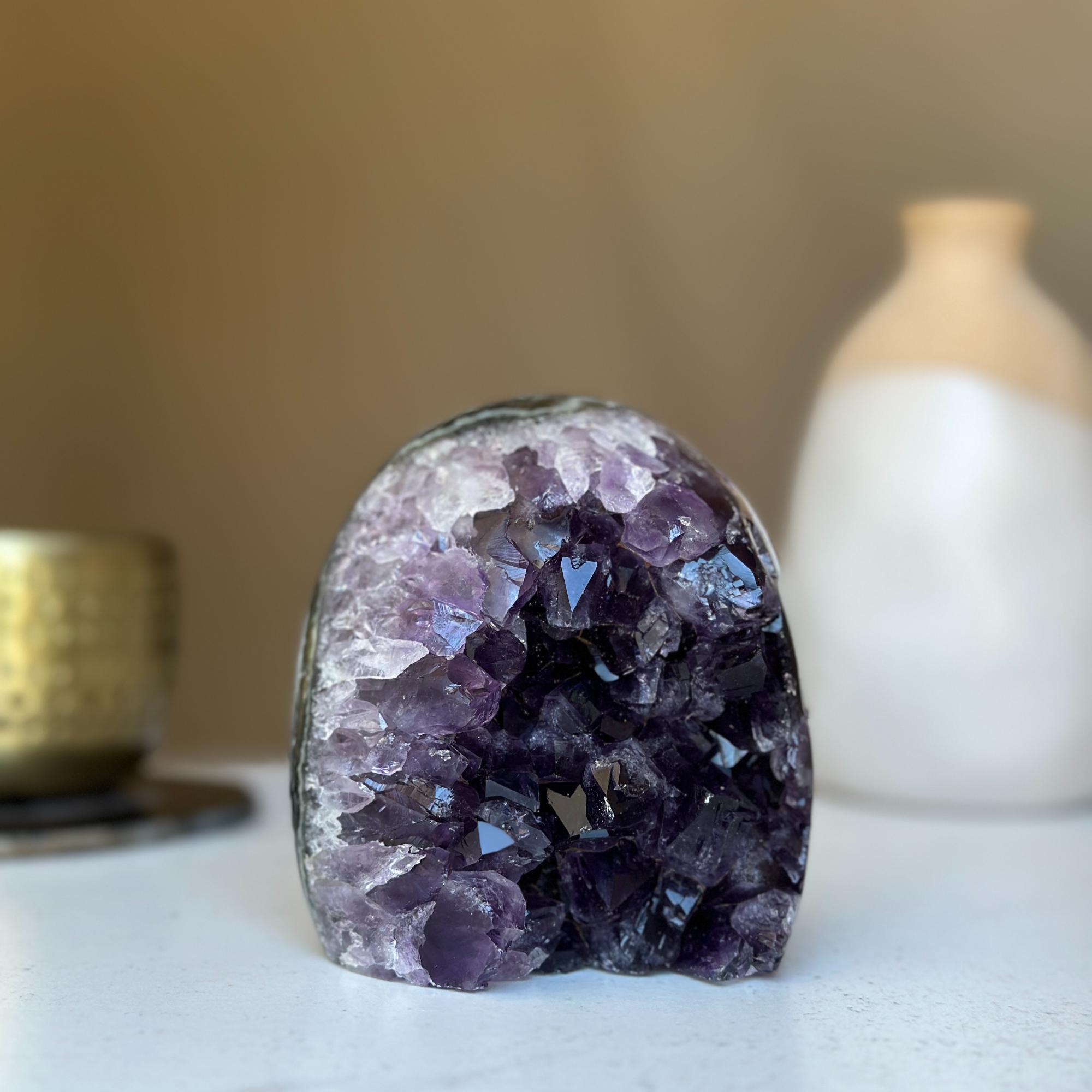 Large amethyst geode with FREE GIFT BOX, Mindfulness gift