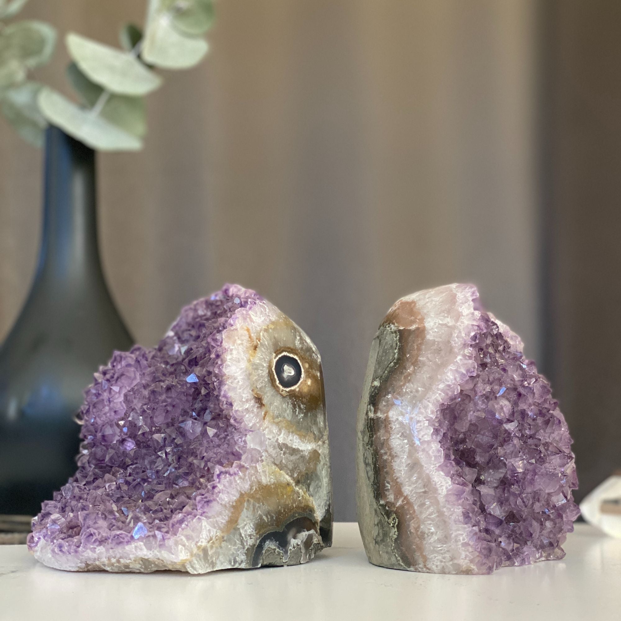 Set of 2 Huge Pieces Galaxy Amethyst Stone (4 Lb weight)