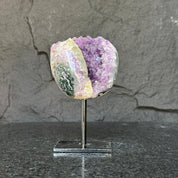 Natural Uruguayan Amethyst Cave on Metal Stand: Rare Home Decor