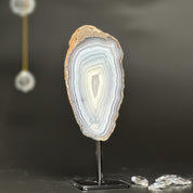 Agate Slice with metal base included, Natural Crystal for Home Decor