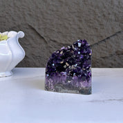 Deep Purple Amethyst cathedral geode, Unique raw crystal cluster, self stand