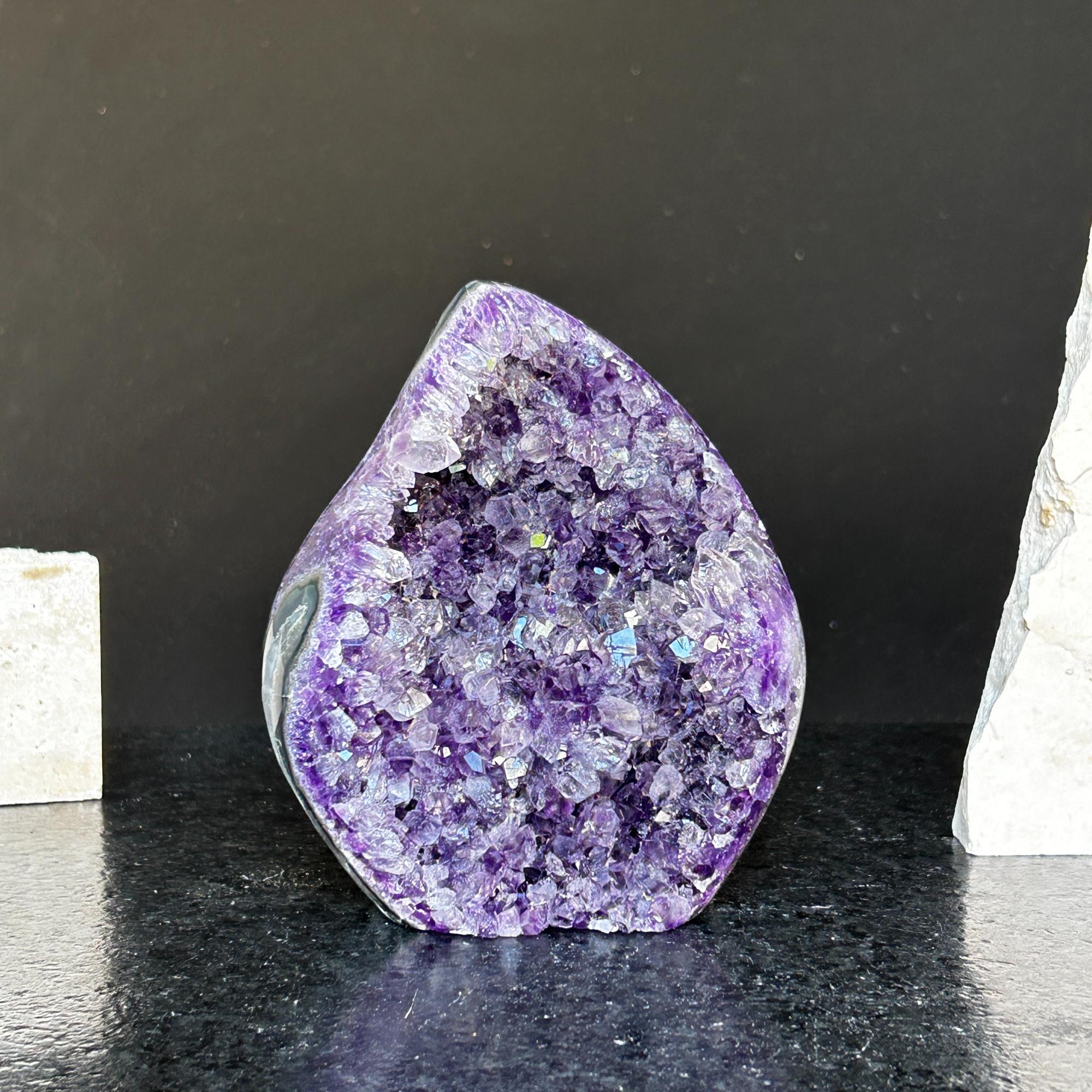 Amethyst crystal flame cluster
