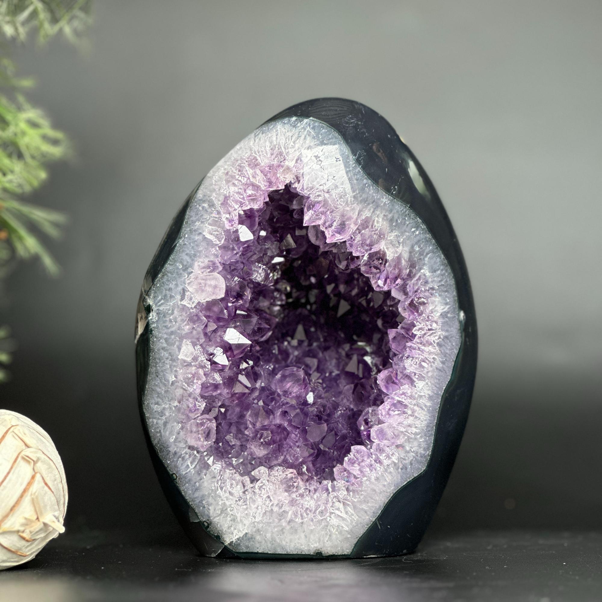 Extra Large Amethyst Geode Cave, Oval shaped Full polished stone, Stunning decor piece, Giant Crystal