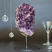 Amethyst Crystal Decor Piece, Galaxy Amethyst with metallic base included, Amethyst crystal for home decoration