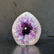Crystal Geode, home decor with crystals, quartz and amethyst find, Amethyst with agate egg shaped