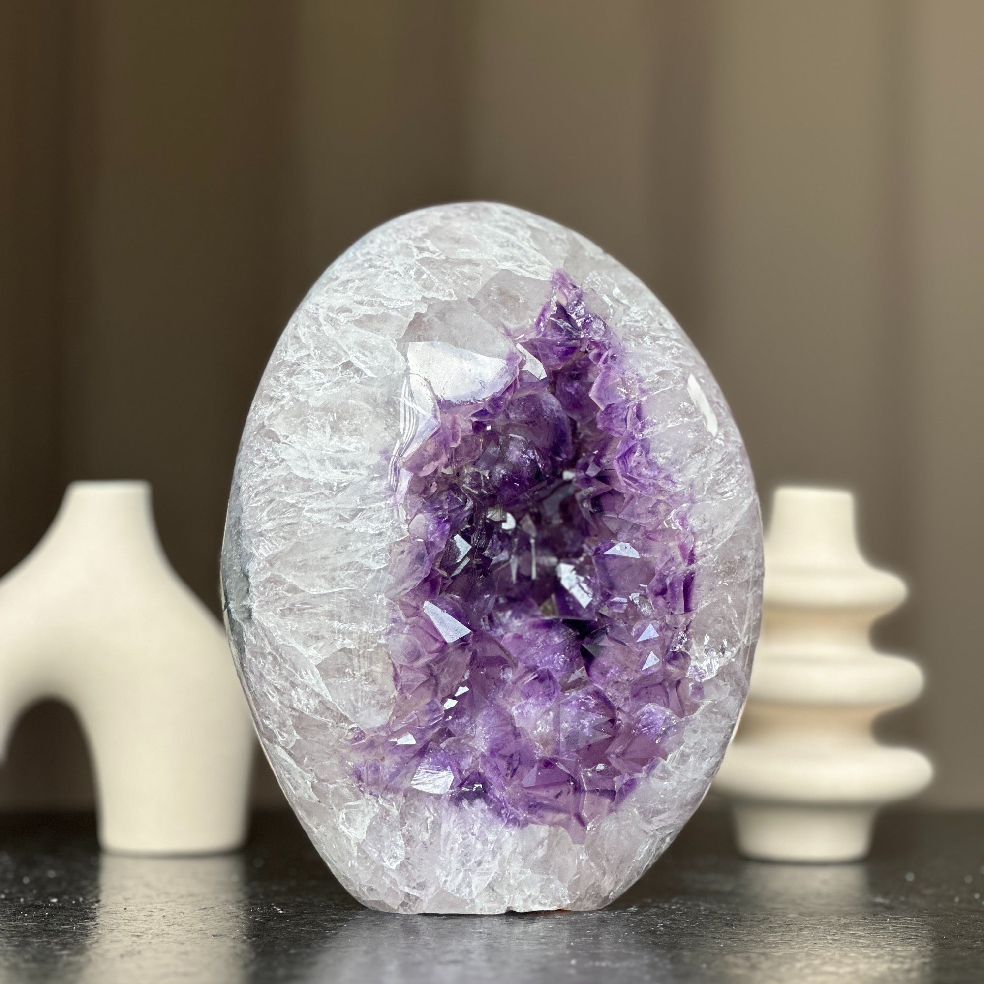 Amethyst Crystal Egg, Unique Amethyst Geode, Statement piece for collectors, Large Cave with  Agate formations