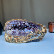 Large Amethyst Geode Cave with Stalactite eyes, Unique Home Decor Crystal, High Quality Quartz, Crystal centerpiece