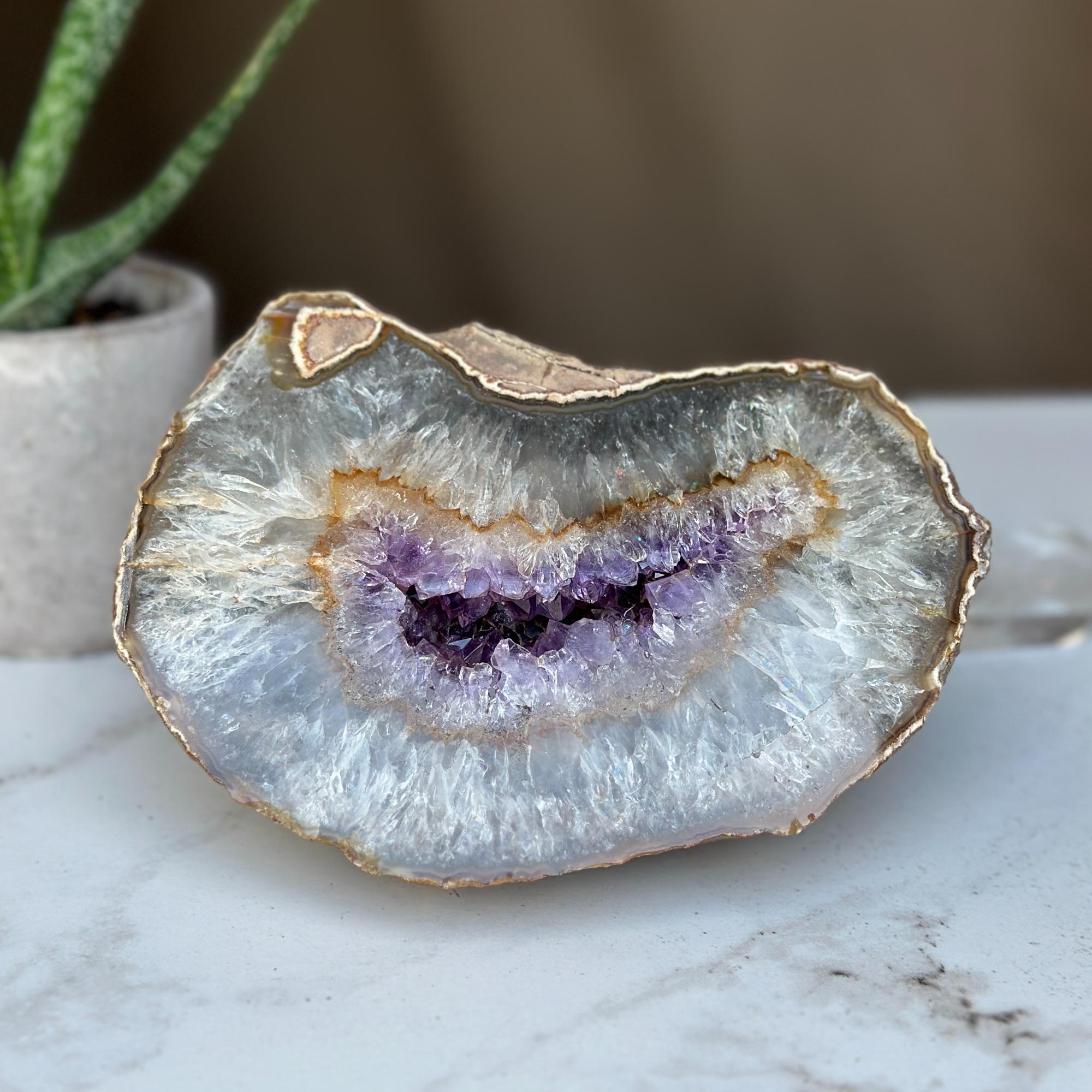 Incredible Amethyst Crystal Cave, Natural Deep Purple Amethyst Geode Oval Shaped Cluster, Home Decor Crystal Bowl