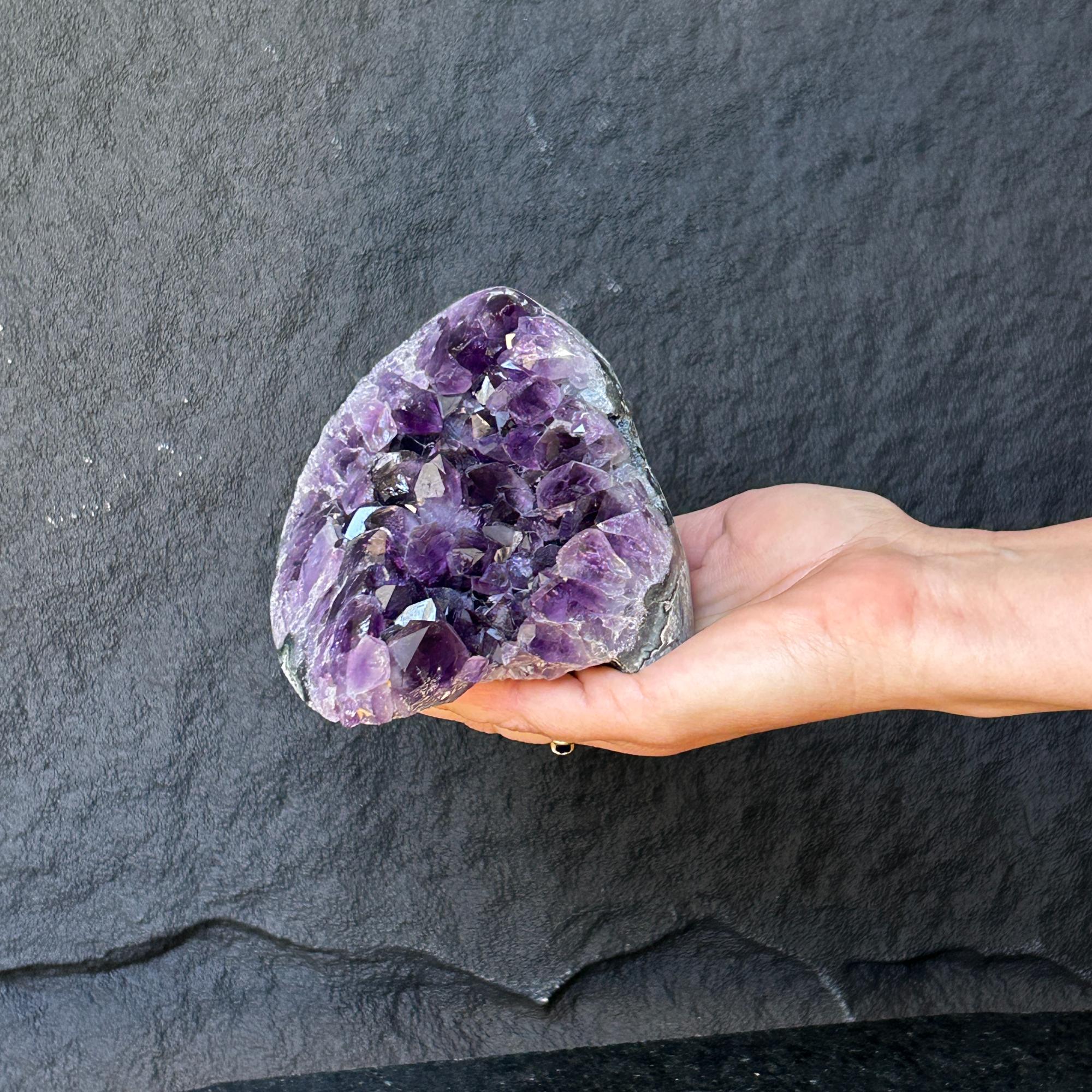 3 Lb Amethyst Cave Geode, 4.5 in tall Huge Crystal Cluster for Collectors