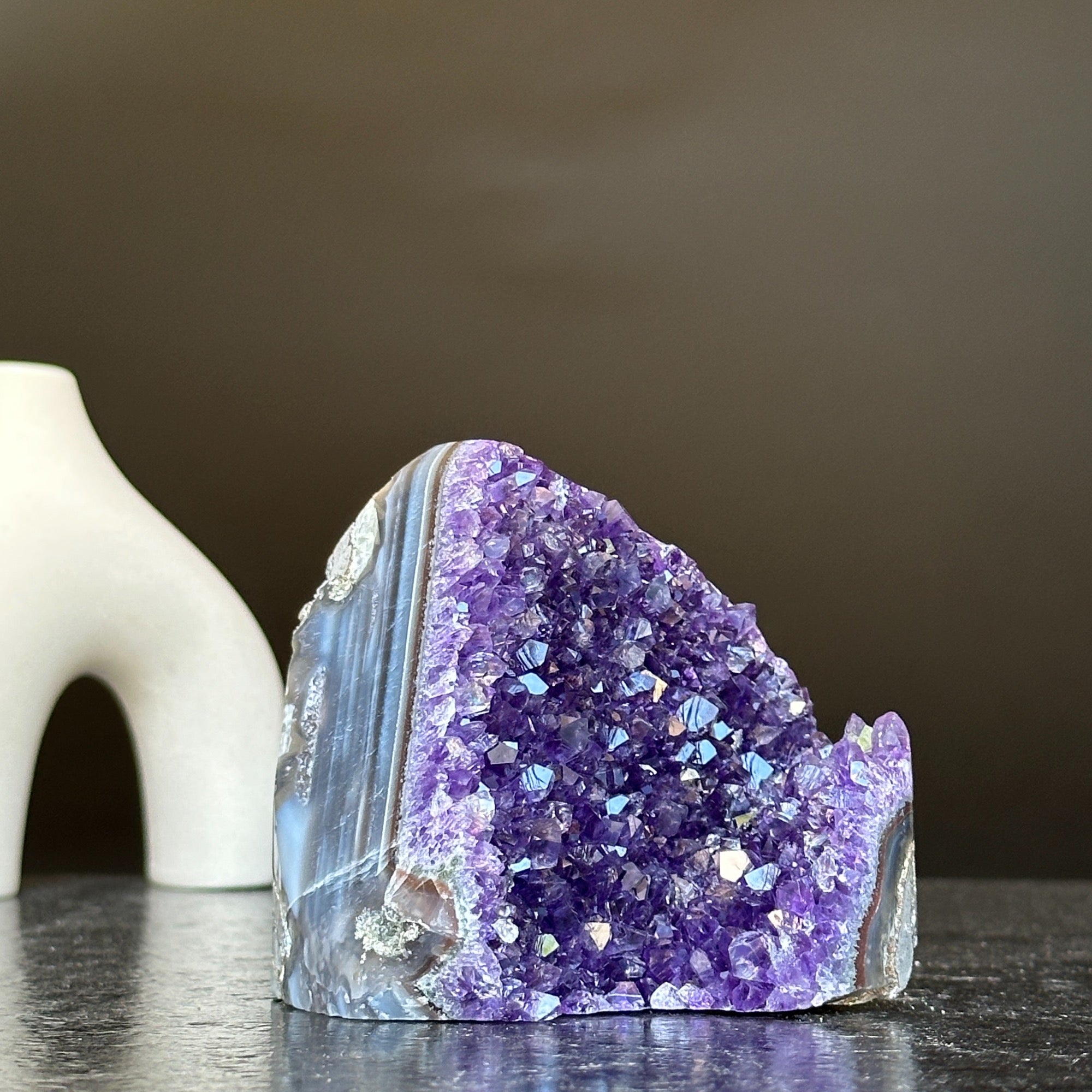 Unique Amethyst Cluster with Agate and Jasper formations, February birthstone, Meditation crystals, Amethyst Geode