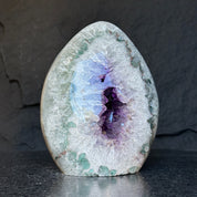 Incredible Statement Amethyst Crystal Piece, Amethyst Geode just for collectors, Extra large (8.5 in tall) Uruguayan Egg shaped Crystal