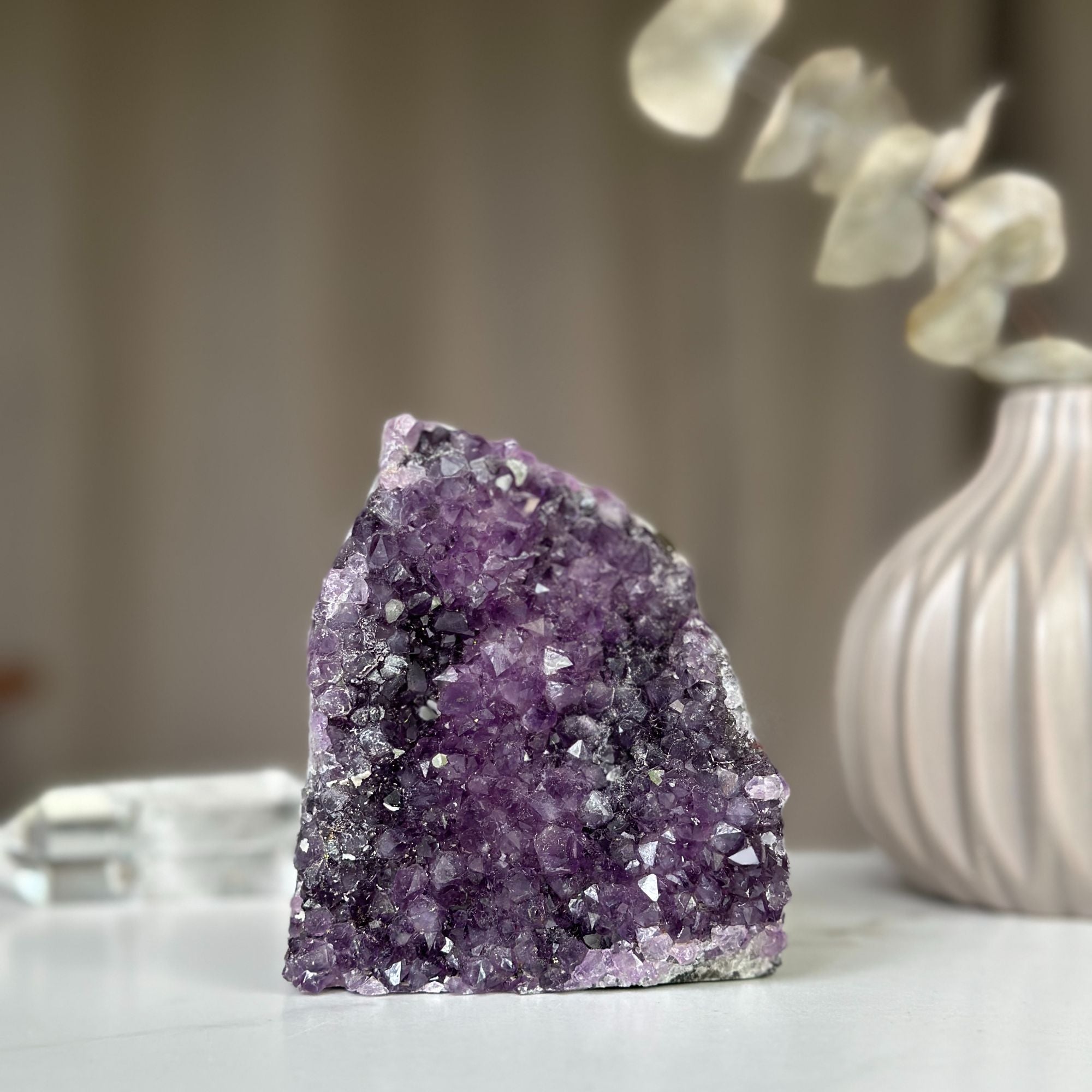 Self Standing Amethyst Geode, raw crystal cluster, affordable gift