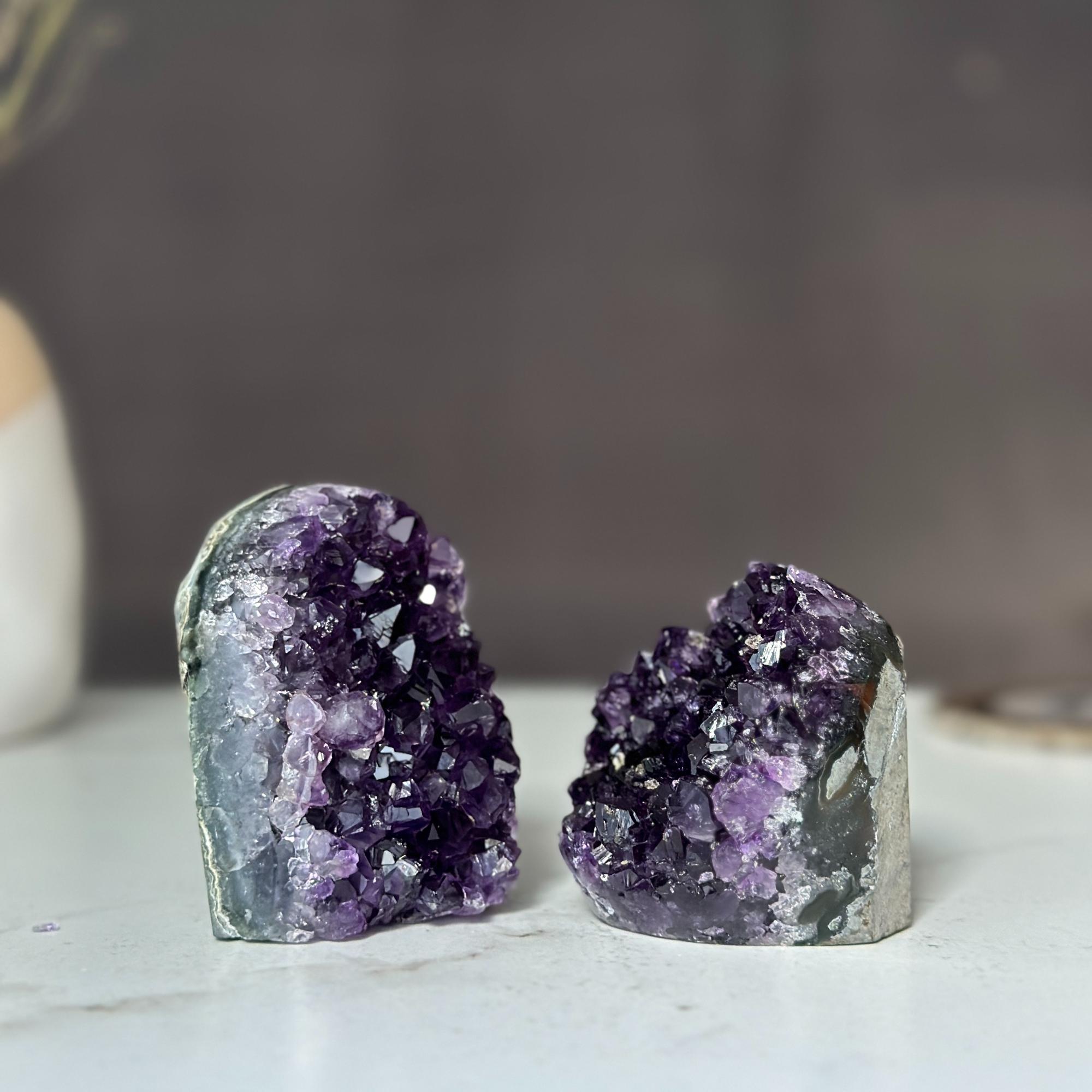 Amethyst set, amethysts for meditation altar, anxiety crystals