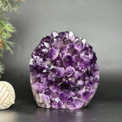 Extra Large Amethyst Geode Cave, Oval shaped Full polished stone, Stunning decor piece, Giant Crystal
