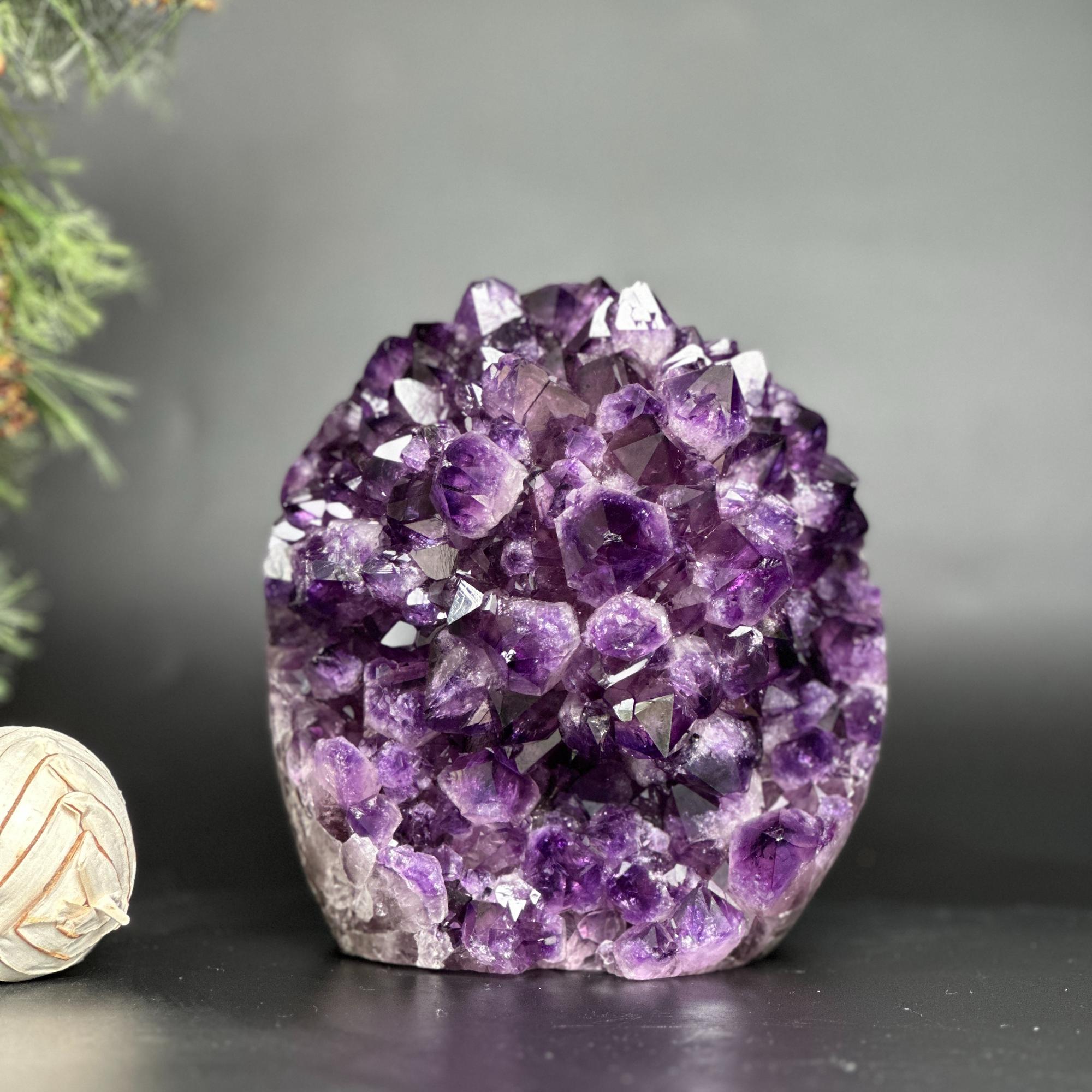 Extra Large Amethyst Geode Cave, Oval shaped Full polished stone, Stunning decor piece, Giant Crystal