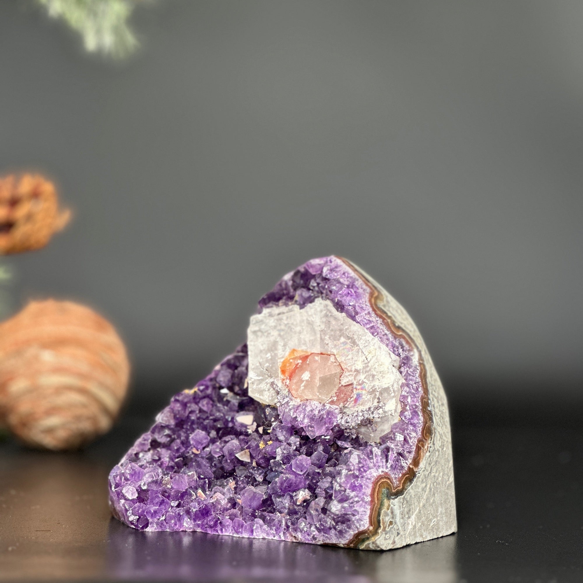 Large amethyst geode with FREE GIFT BOX, Mindfulness gift