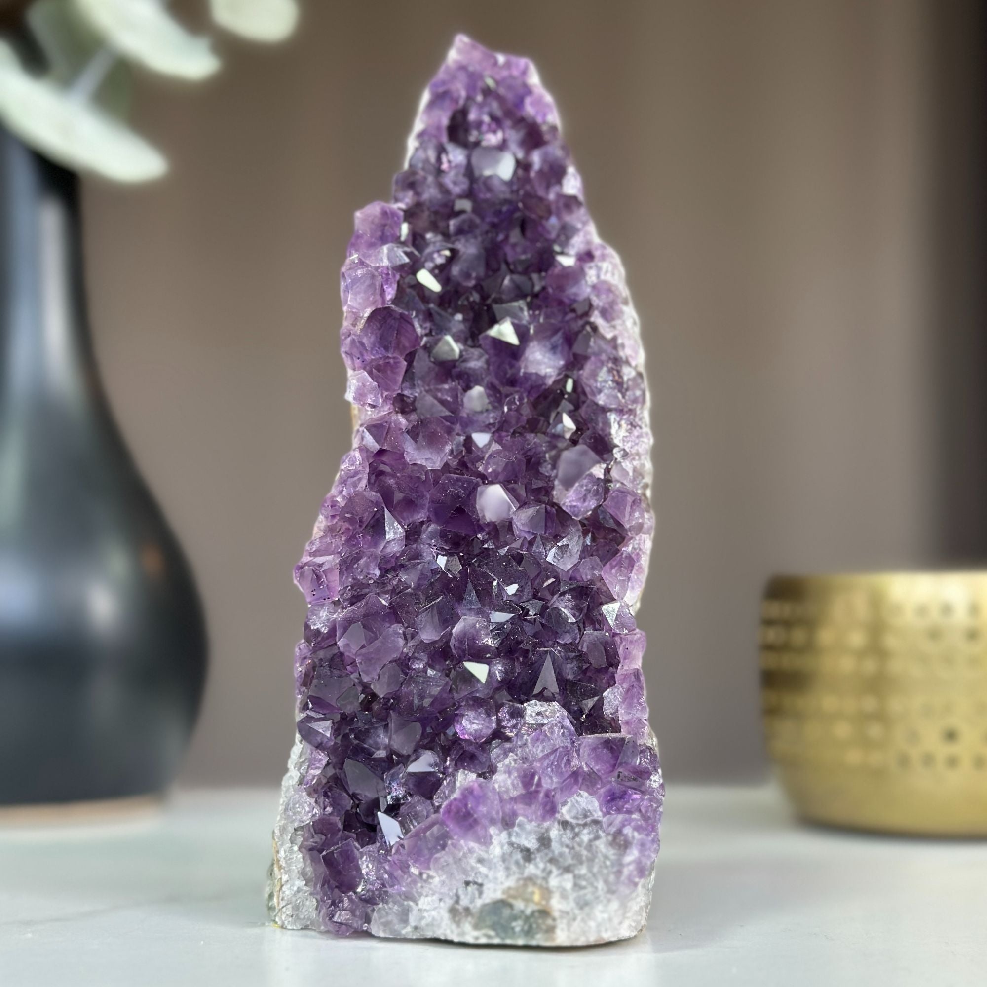 Huge Amethyst Crystal Cluster With Cut Base, 6 to 7 inches amethyst
