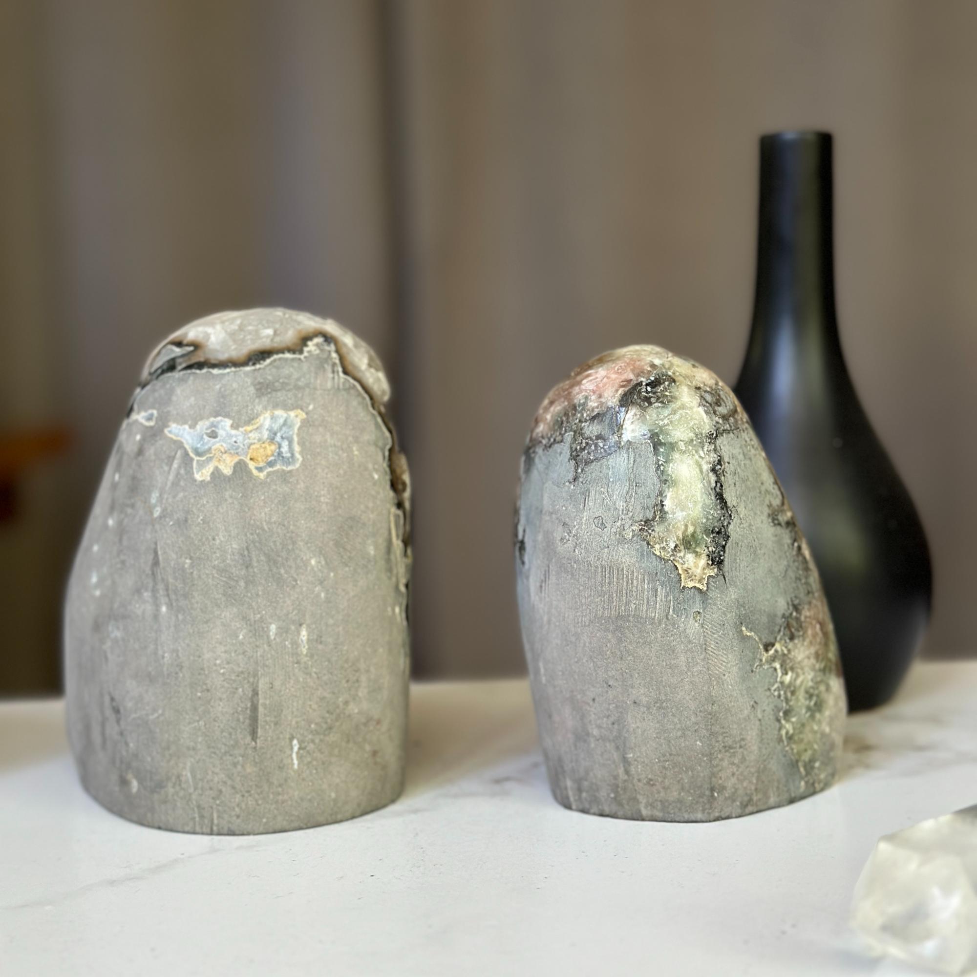 AAA Quality Uruguayan Micro Crystal Free Form With Calcite Set