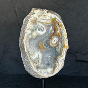 Agate and Jasper Slice with metallic base included, Large Brown Agate Geode, 100% Natural Colors