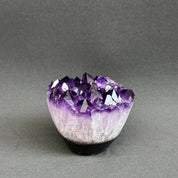 Amethyst Cupcake, Cylinder with Polished Colorful Agate Edges