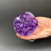 Amethyst Cupcake, Cylinder with Polished Colorful Agate Edges