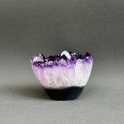 Amethyst Cupcake, Cylinder with Polished Colorful Agate Edges