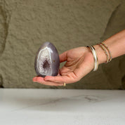 Quartz Crystal Egg Cluster with agate formations, Amazing AAA Quality Geode Cave for collectors