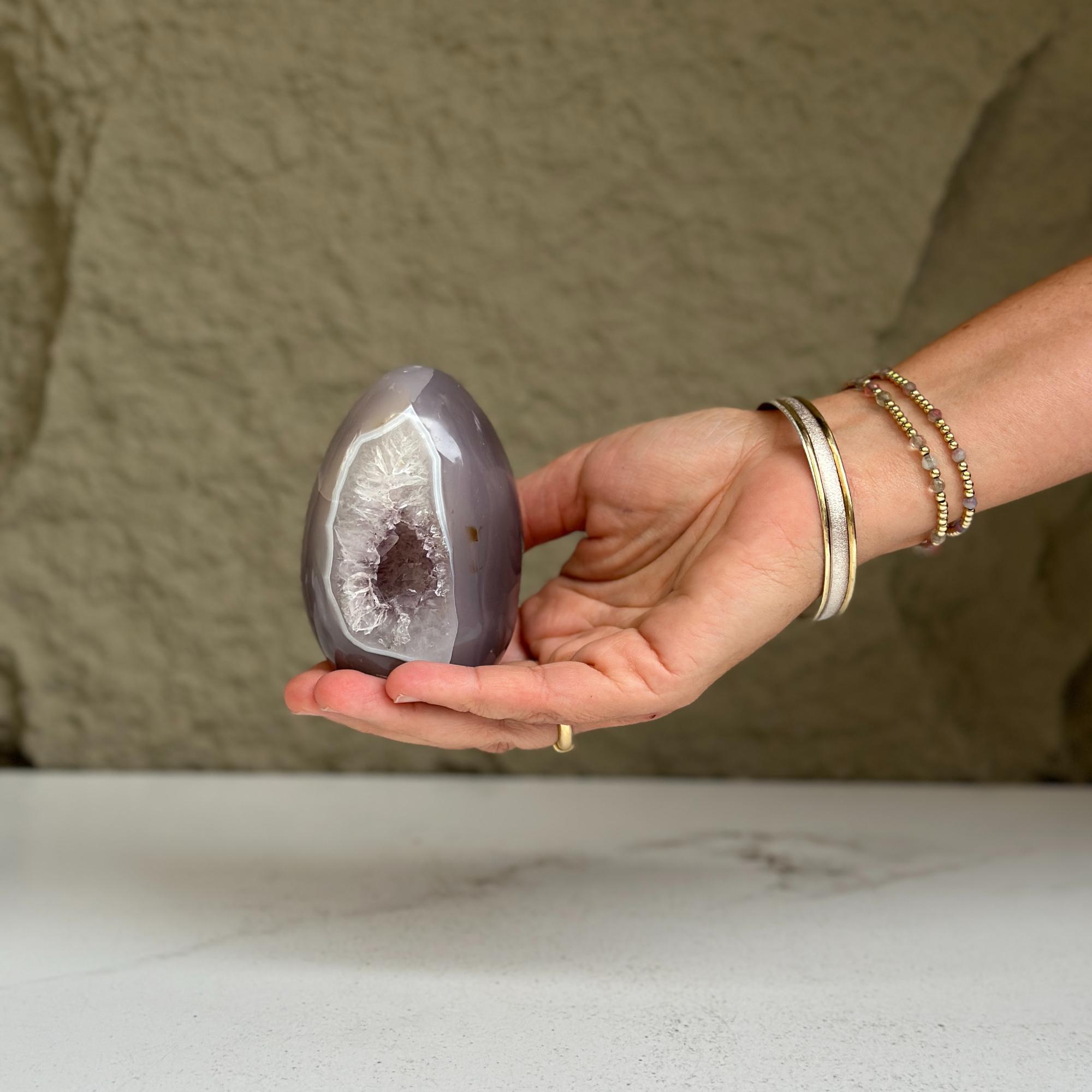Quartz Crystal Egg Cluster with agate formations, Amazing AAA Quality Geode Cave for collectors