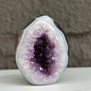 Deep Purple Amethyst Geode Cave, Perfect for Home Decor