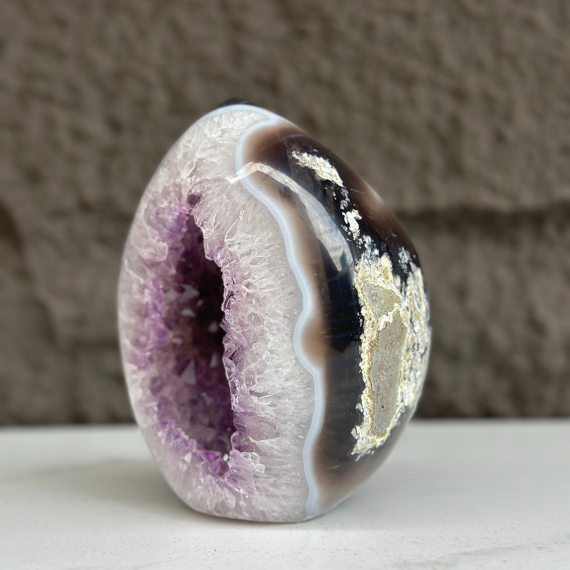 Deep Purple Amethyst Geode Cave, Perfect for Home Decor