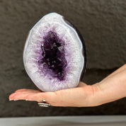 Deep Purple Amethyst Geode Cave, Perfect for Home Decor