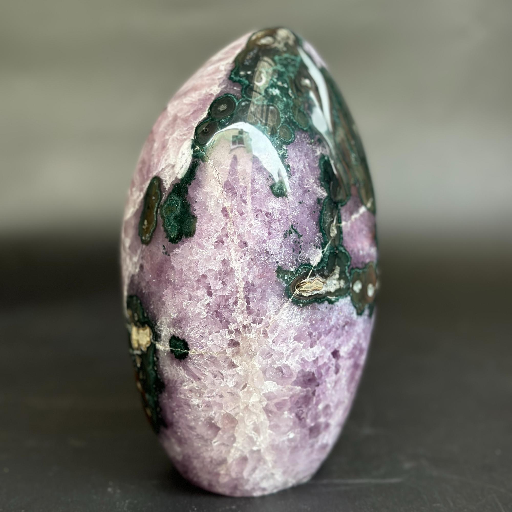 amethyst with green agate