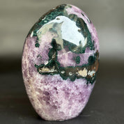 polished amethyst with green agate 