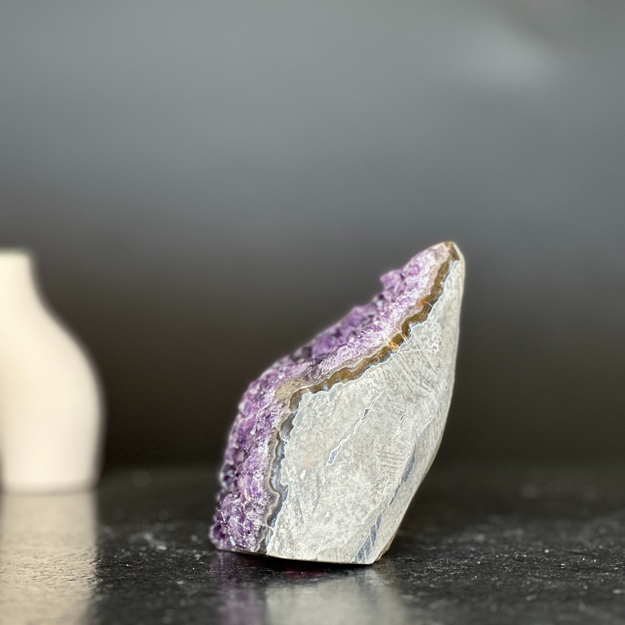 Decorating with crystals, amethyst flame