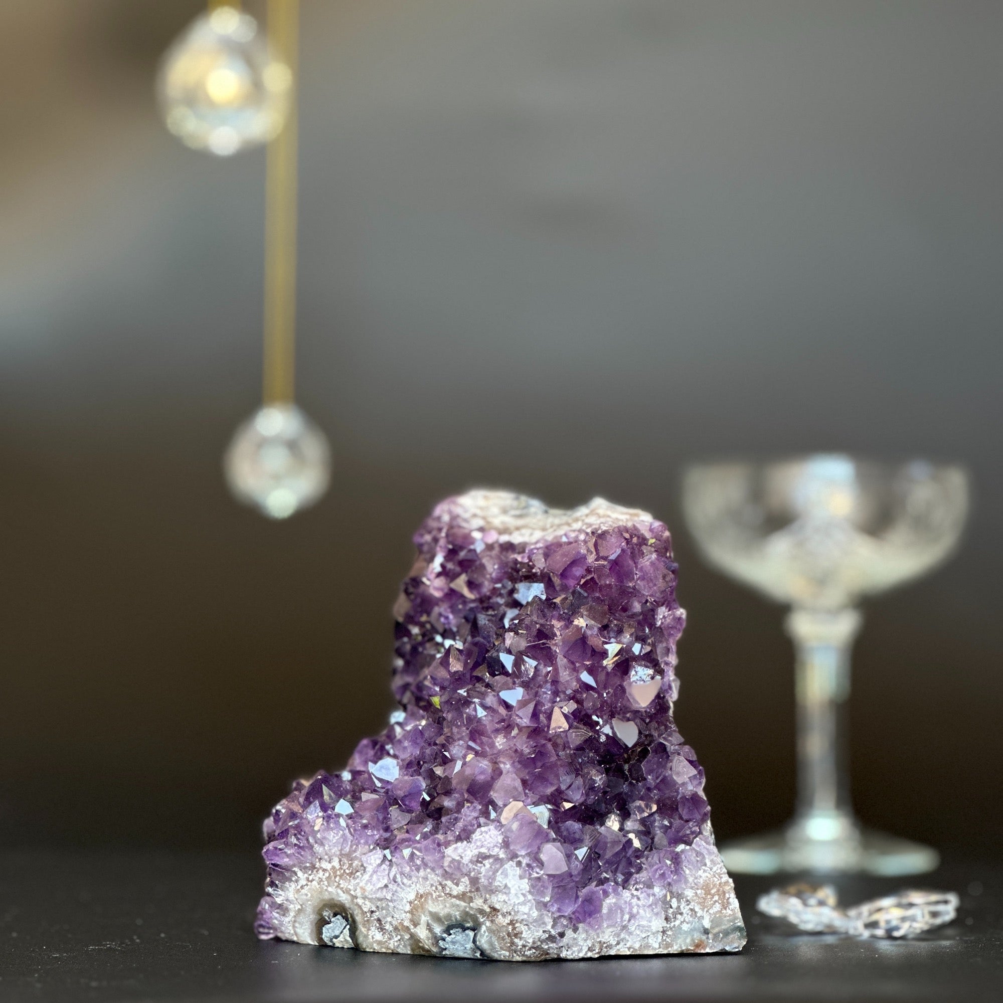 Amethyst geode cave with agate formations
