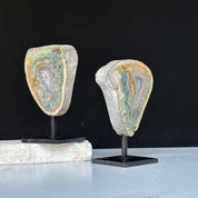 Cutest Crystal Gift, Jasper SET on Stand, Colorful Jasper Slice with metallic base, home decoration, mineral formations for collectors