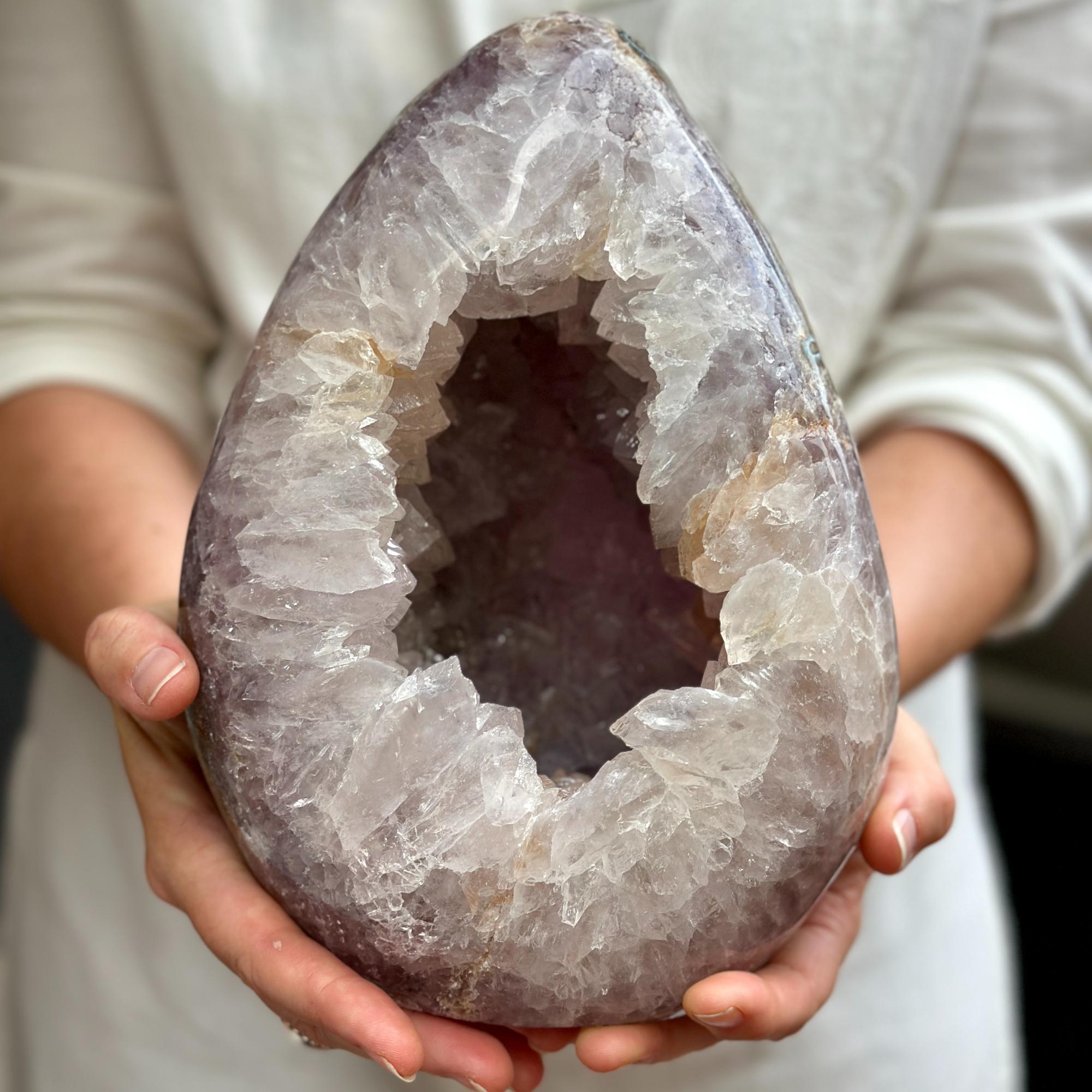 Crystal Geode, home decor with crystals eggs, quartz and agate find