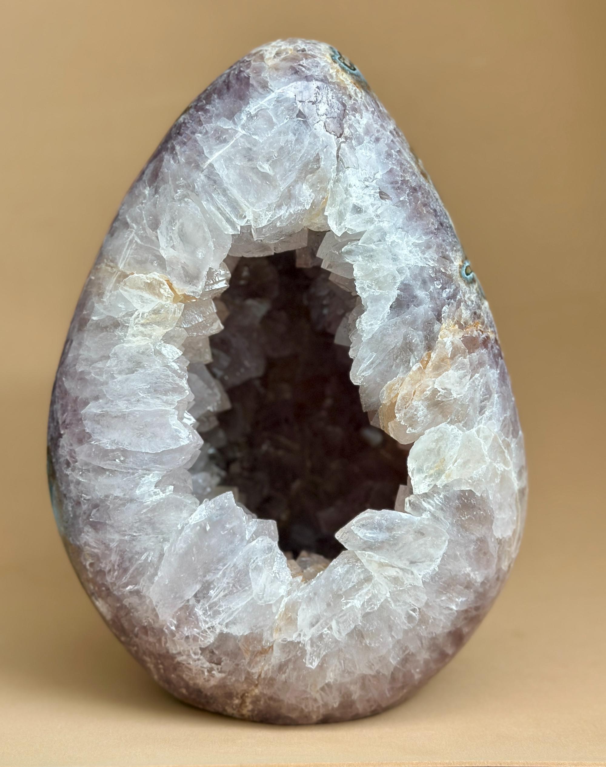 Crystal Geode, home decor with crystals eggs, quartz and agate find