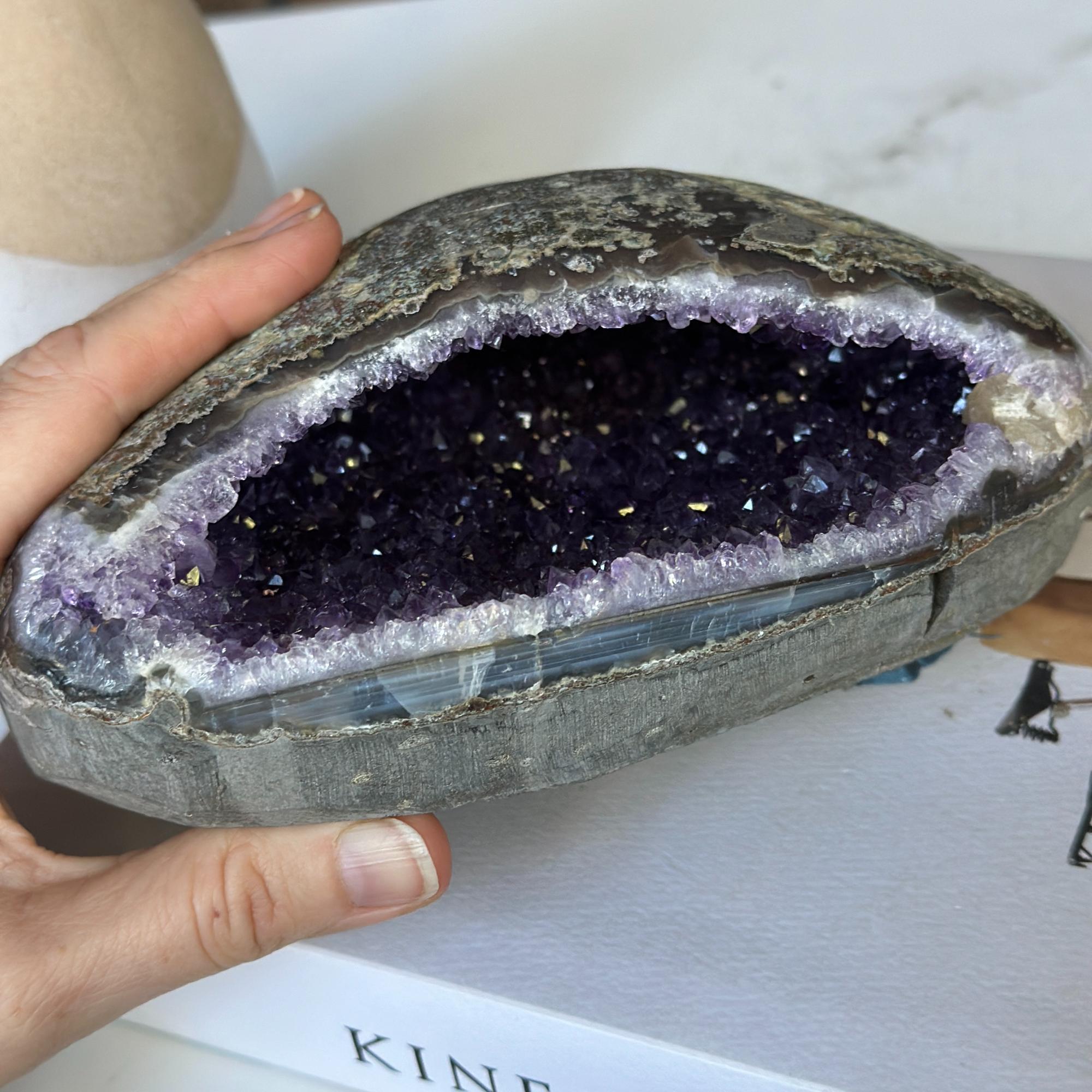 Natural Amethyst and Agate Stone Geode, AA Amethyst Geode, Uruguayan Amethyst Cave